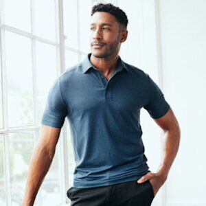 Quince Performance Polo, NWT, Navy, L